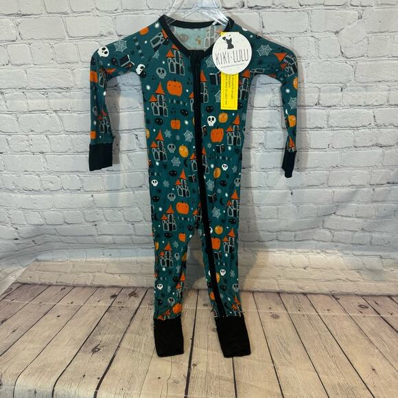 Kiki + Lulu Spooky Mansion Bamboo Zip Romper - Picture 3 of 4